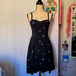 Black dress with little flowers